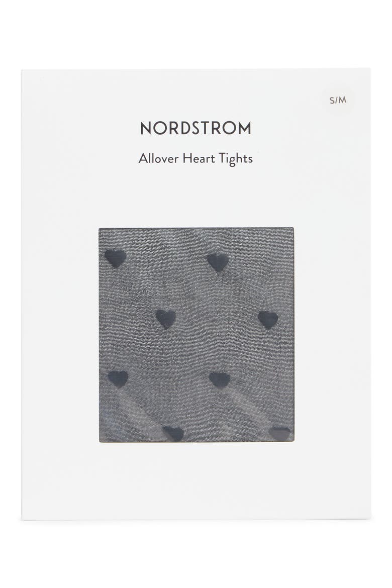 Heart Jacquard Tights, Alternate, color, BLACK