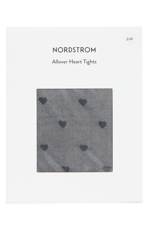 Nordstrom Heart Jacquard Tights In Black