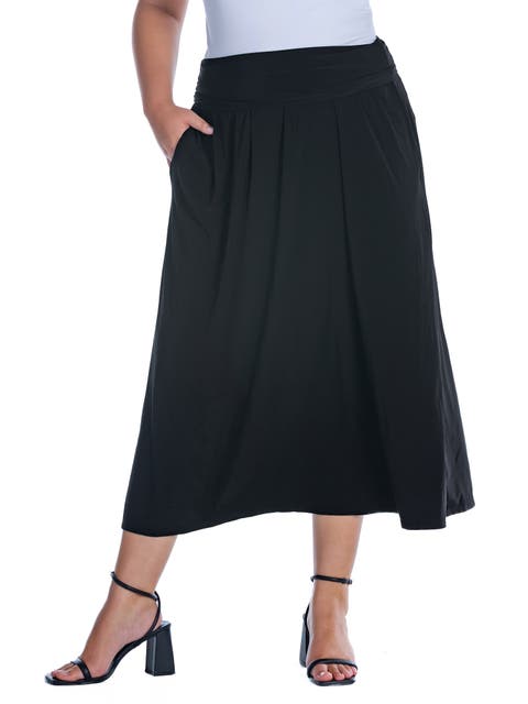 Foldover Maxi Skirt With Pockets