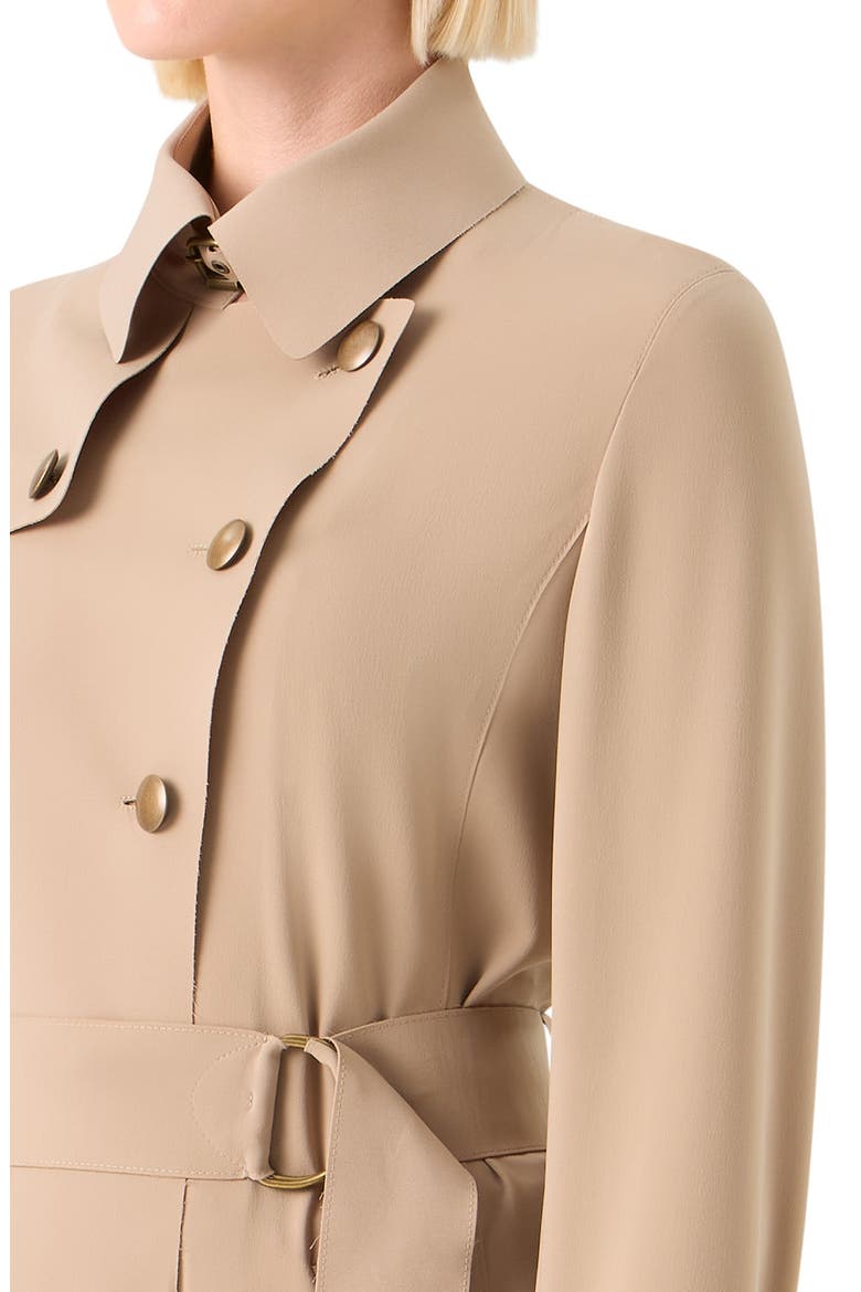 Laser Cut Technical Crepe Trench Coat, Alternate, color, BEIGE