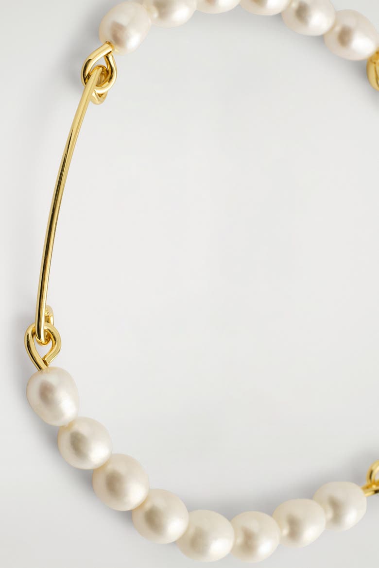 Freshwater Pearl Cuff Necklace, Alternate, color, GOLD