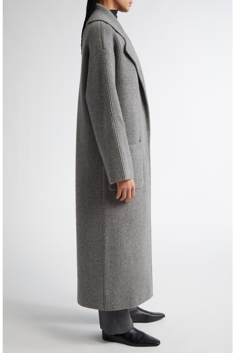 Wool Blend Rib Cardigan Coat, Alternate, color, GREY MELANGE