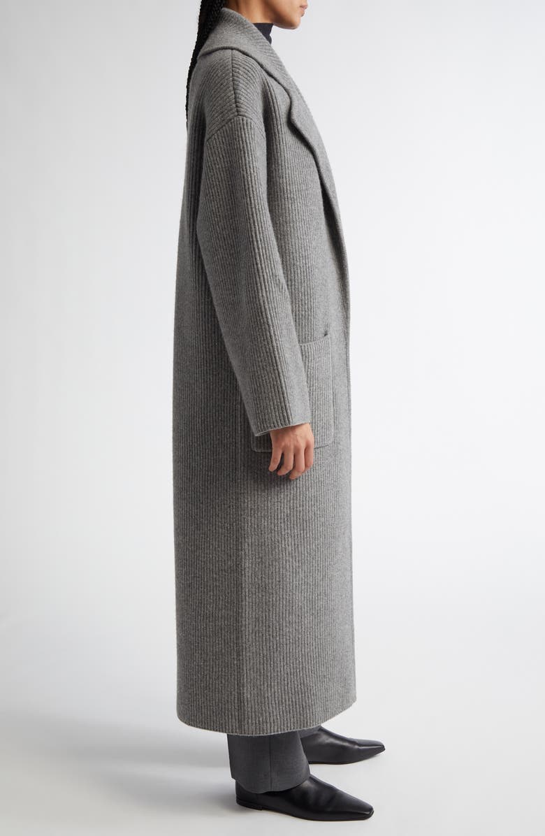 TOTEME Wool Blend Rib Cardigan Coat, Alternate, color,