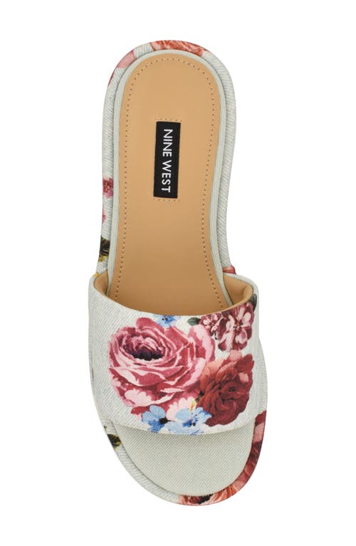 Nine West Copen Platform Sandal In Light Blue