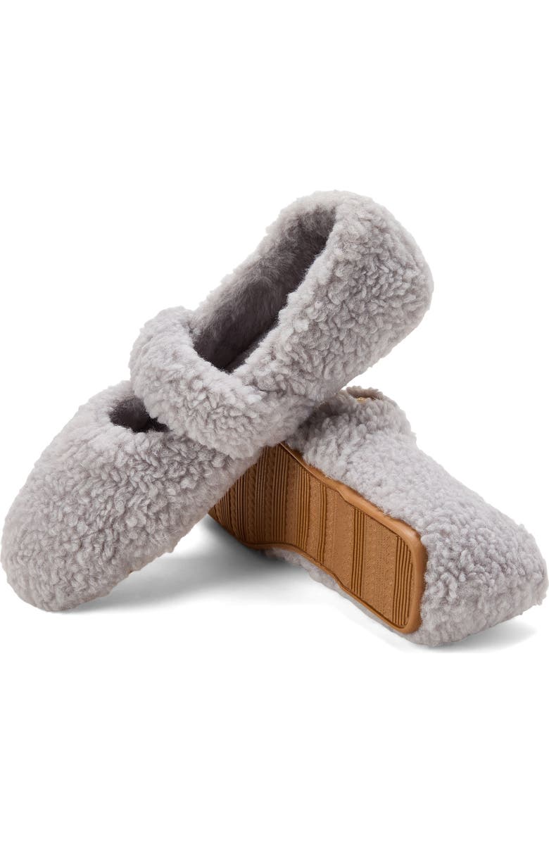 DEARFOAMS Maryanne Luxe Teddy Maryjane Slipper, Alternate, color, Sleet