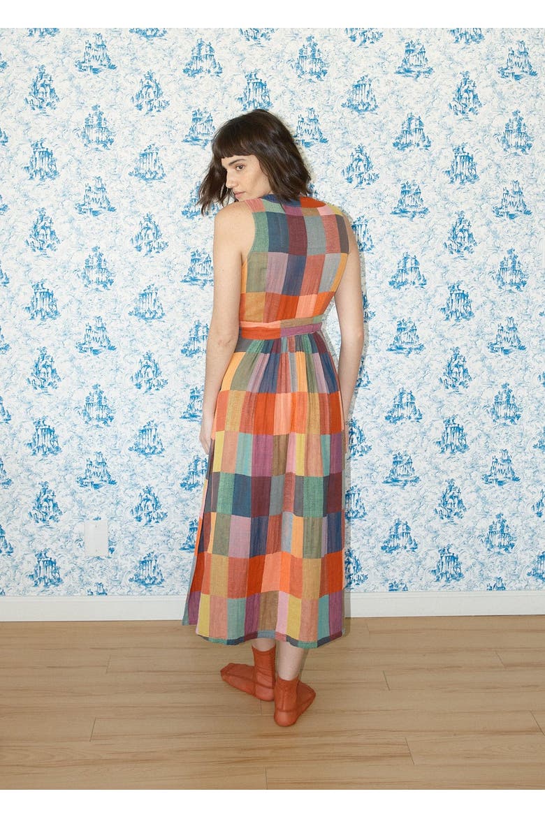 Callie Sleeveless Belted V-neck Dress, Alternate, color, Glossary