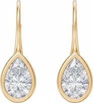 BY ADINA EDEN Lab Grown Diamond Pear Bezel Dangling Huggie Earring 14K