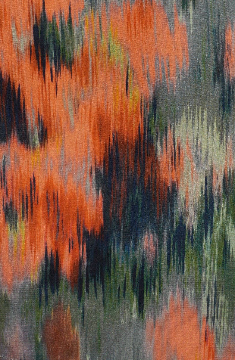 Off-White Chine Floral Print Silk Blouse, Alternate, color, Multicolor