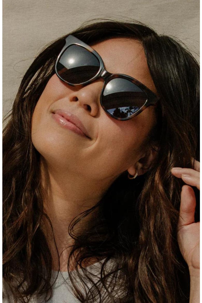 Mahina 56mm Medium Bridge Wide Width Polarized Cat Eye Sunglasses, Alternate, color, TIGER EYE TORTOISE / TAN LENS