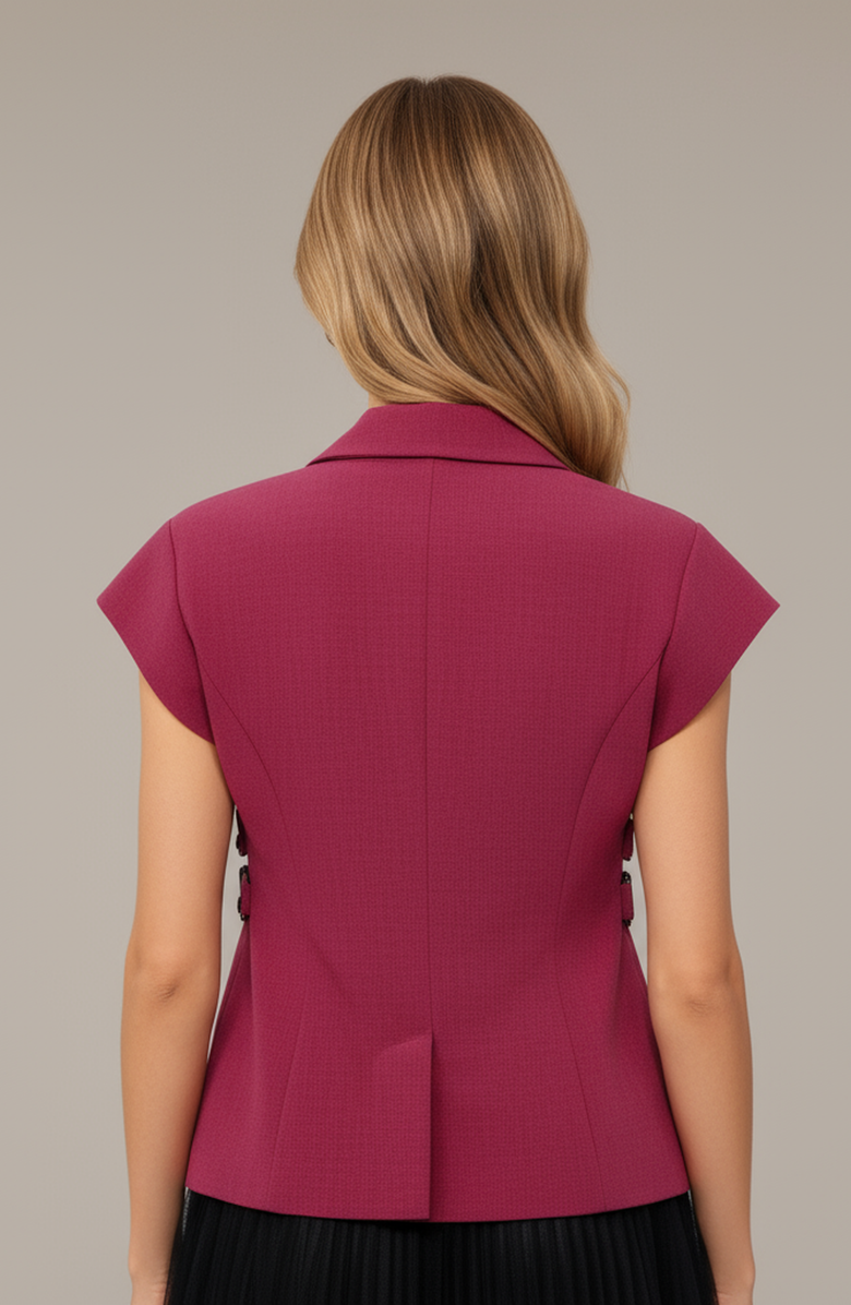 Modenaire Blazer Top with Side Buckle Detail, Alternate, color, 
