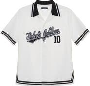 Dolce&Gabbana Logo Patch Cotton Poplin Camp Shirt