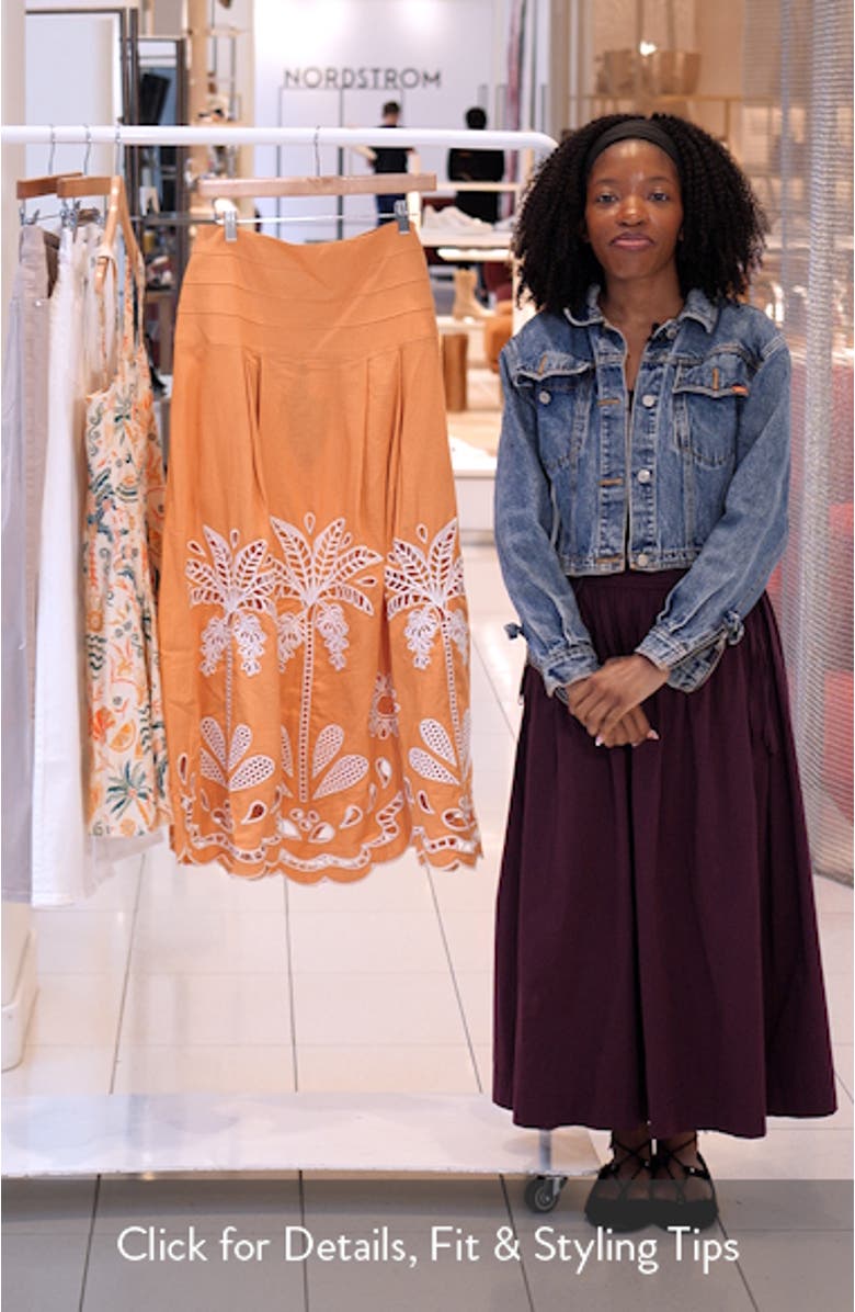 Tropi Embroidered Eyelet Cover-Up Maxi Skirt, sales video thumbnail