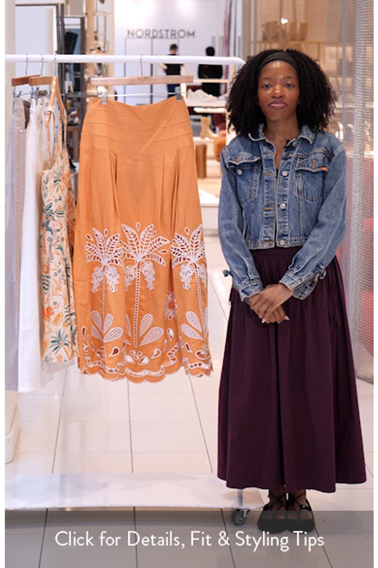 Tropi Embroidered Eyelet Cover-Up Maxi Skirt video
