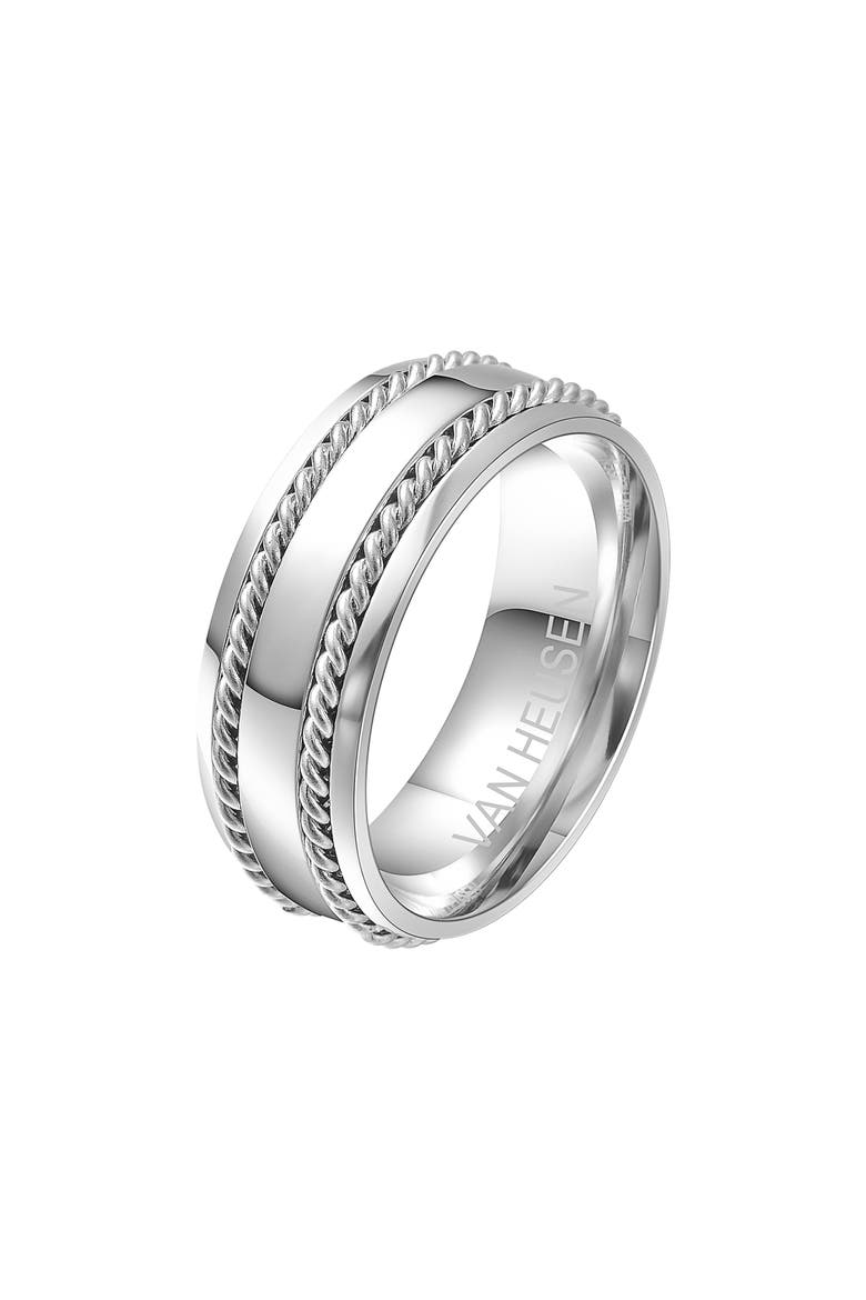Men's Twisted Band Ring, Main, color, SILVER