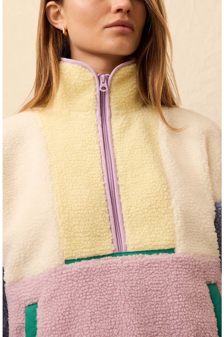 Fireside Fleece Half Zip Pullover, Alternate, color, PASTEL SUNSET