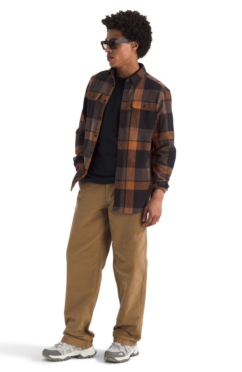 The North Face Arroyo Plaid Cotton Flannel Button-Up Shirt, Alternate, color, Burnt Umber Macro Small Plaid