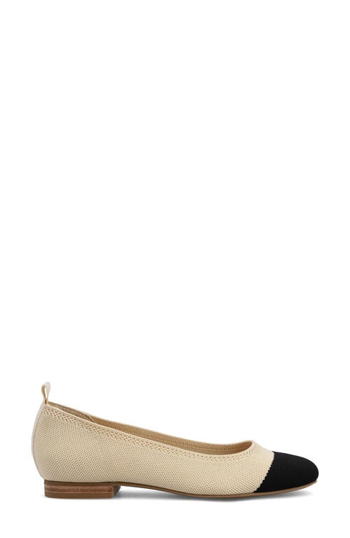 Mia Raisa Stretch Knit Flat In Sand/black