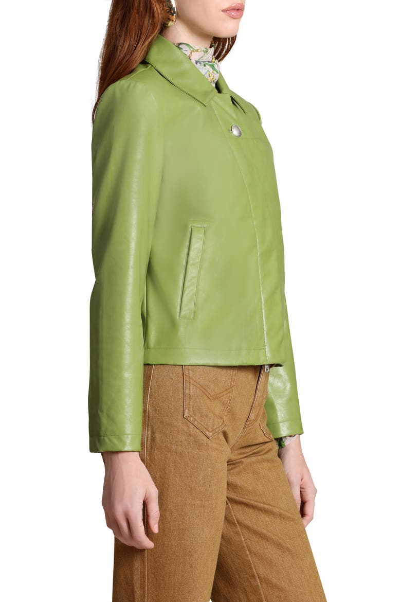 Faux Leather Jacket, Alternate, color, GREEN
