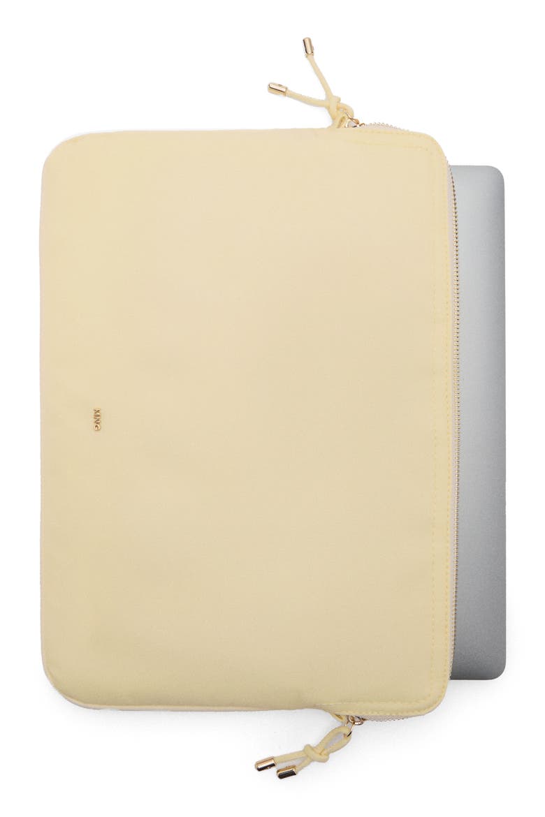 Laptop Sleeve with Zip Pouch, Alternate, color, PASTEL YELLOW