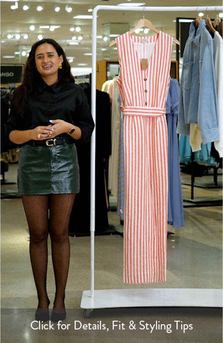 Laura Stripe Linen Jumpsuit, sales video thumbnail