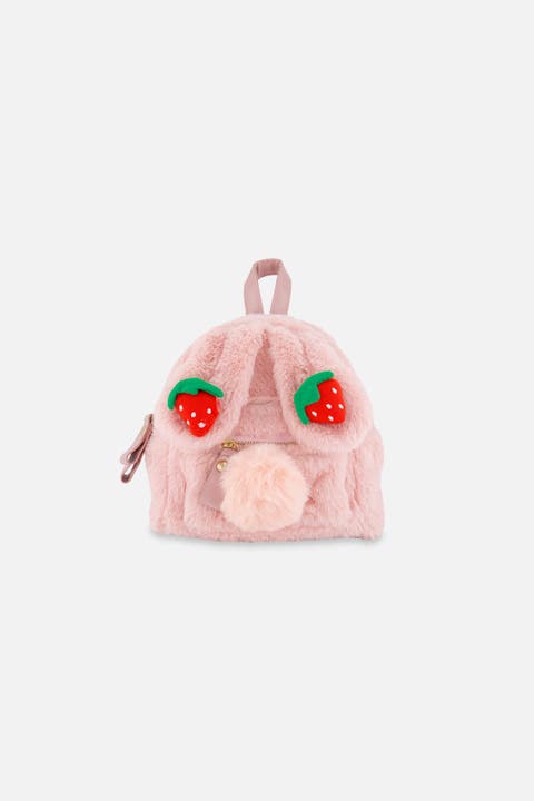 Bunny Strawberry Detail Zipper Bag