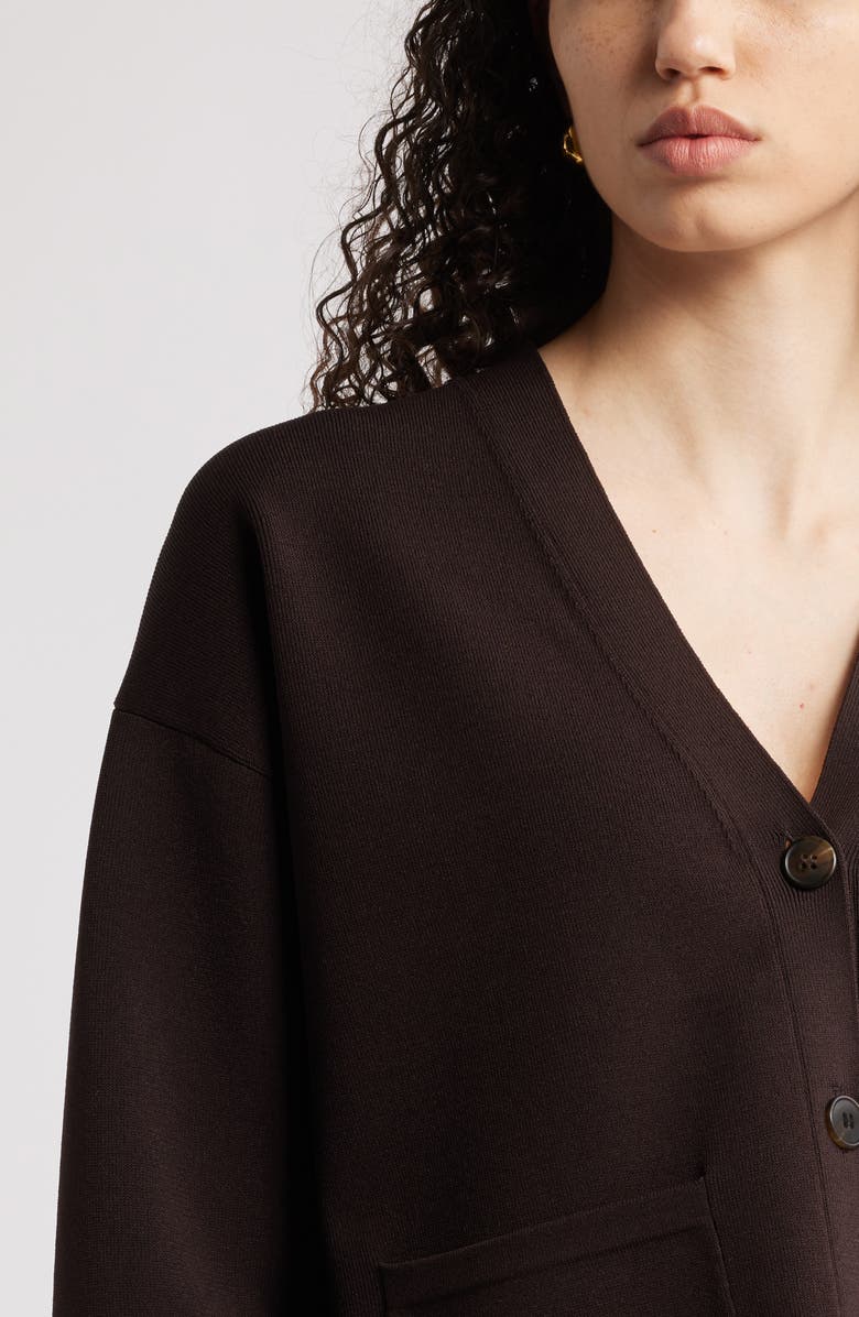 Nordstrom V-Neck Cardigan, Alternate, color, Brown Ganache