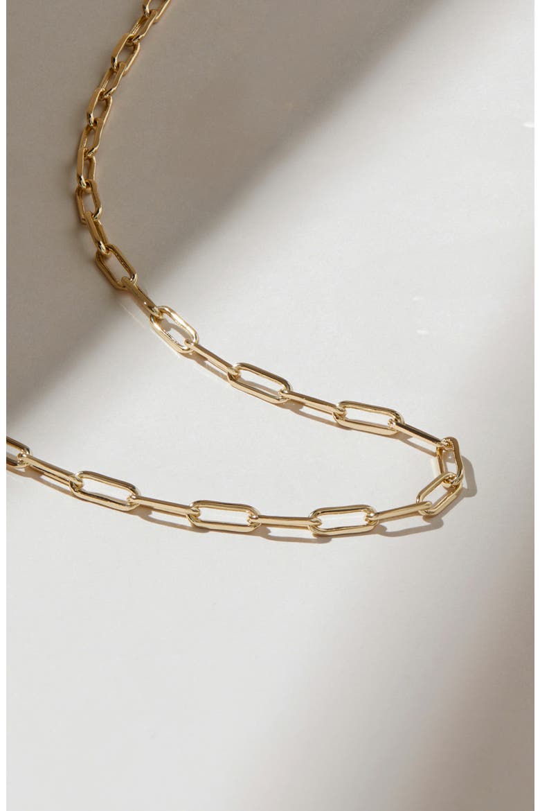 Paper Clip Chain Necklace, Alternate, color, GOLD