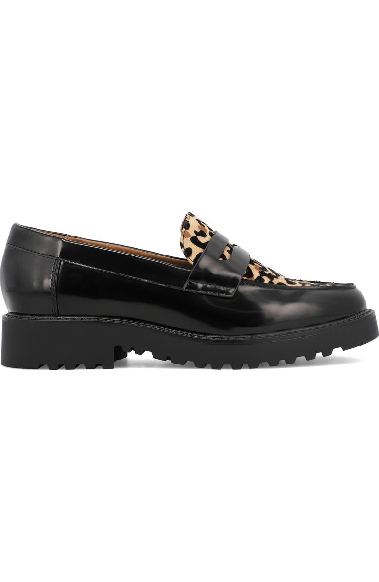 MIA AMORE Hali Lug Sole Penny Loafer, Alternate, color, Black / Jaguar