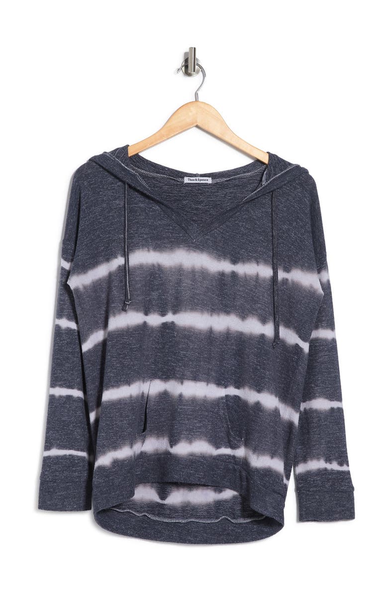 THEO AND SPENCE V-Neck Tie Dye Hoodie, Main, color, 