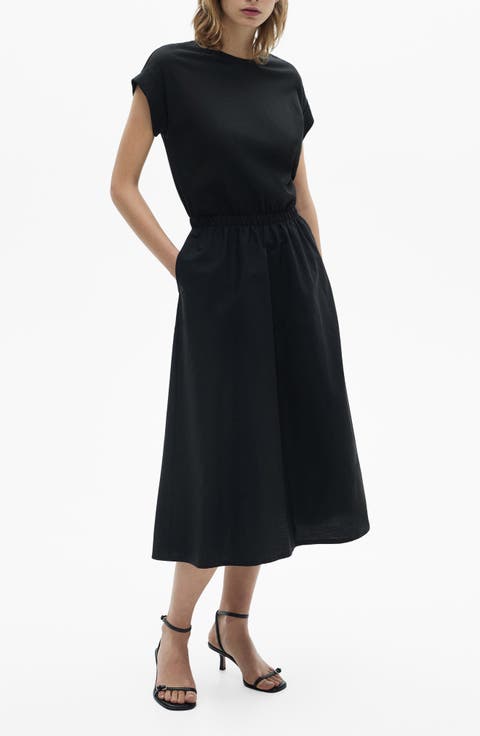 Cotton Knit A-Line Dress