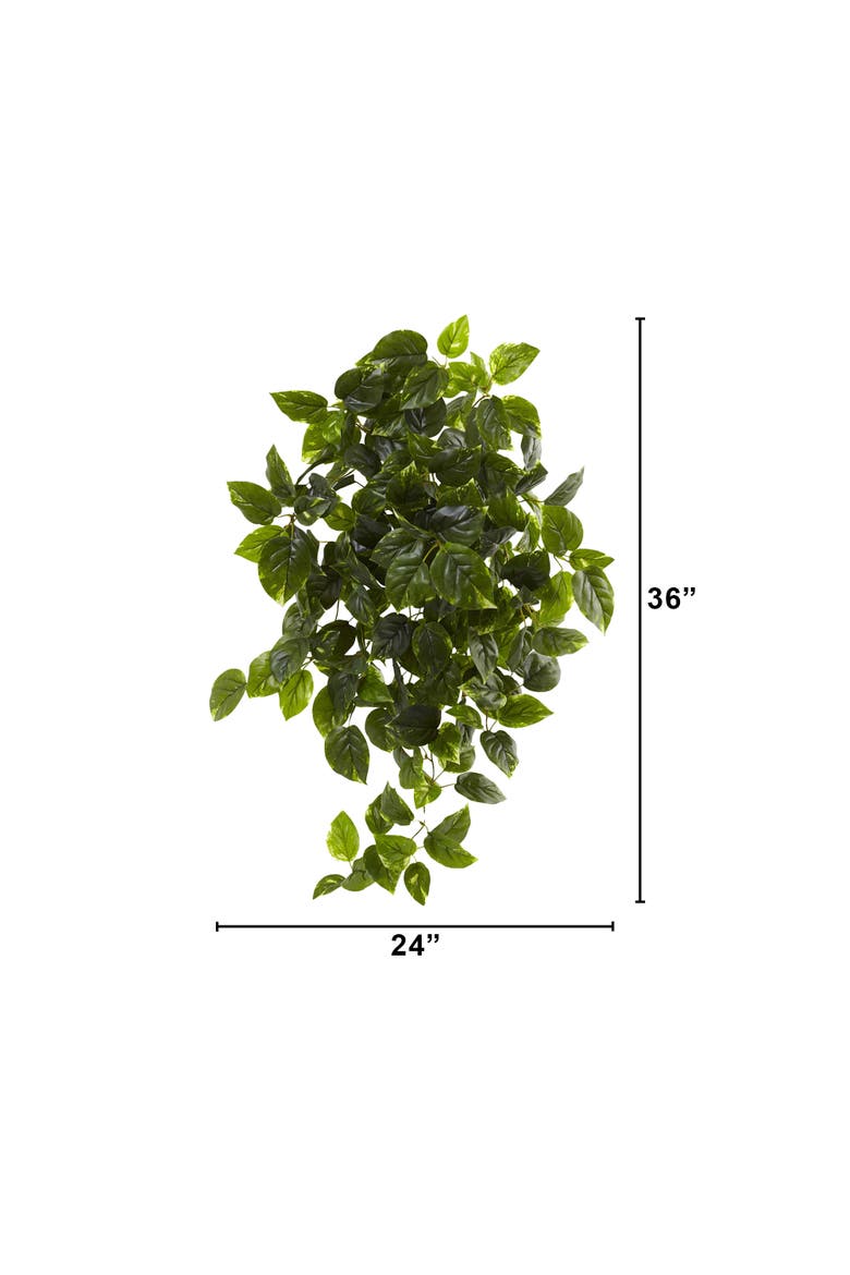 36-in UV Resistant Artificial Pothos Hanging Plant (Indoor/Outdoor) - Set of 2, Alternate, color, Green