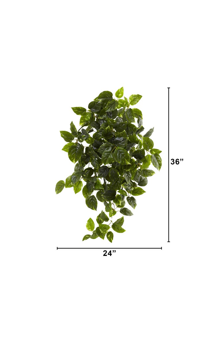 NEARLY NATURAL 36-in UV Resistant Artificial Pothos Hanging Plant (Indoor/Outdoor) - Set of 2, Alternate, color, Green