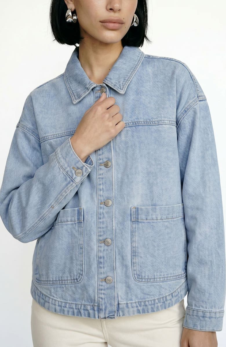 VERO MODA Jamie Denim Shacket, Alternate, color, Light Blue Denim
