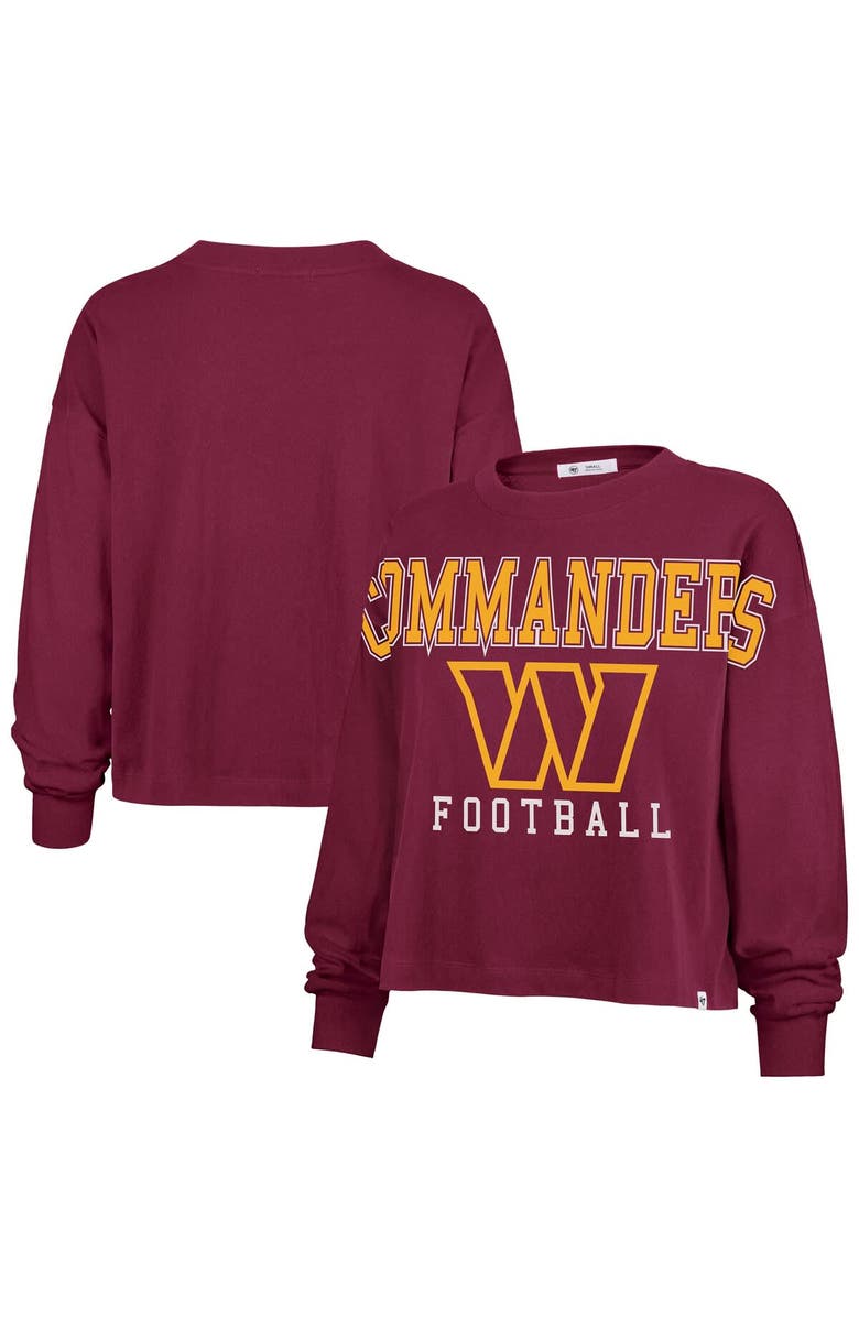 '47 Women's '47 Burgundy Washington Commanders Outreach City Oversized Long Sleeve T-Shirt, Main, color, 