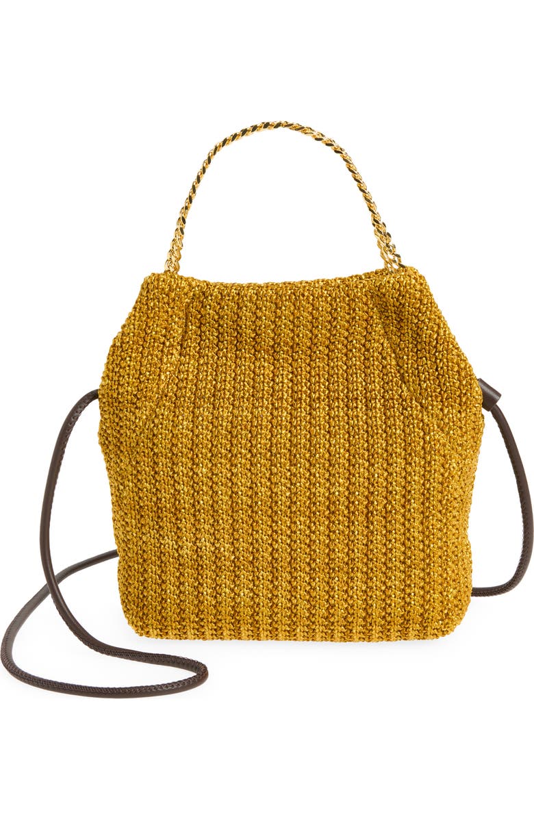 Veronica Beard Small Woven Slouch Bag, Main, color, Gold