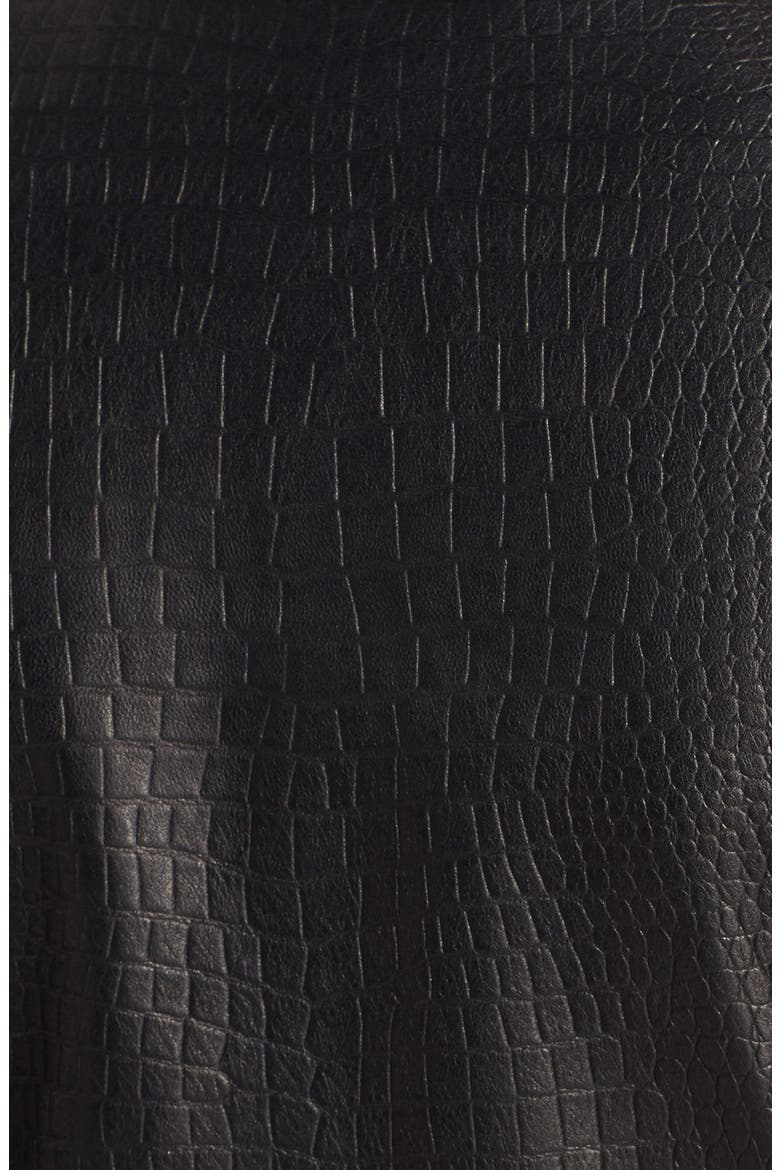 'Emmy' Leather & Wool Blend Jacket, Alternate, color, BLACK