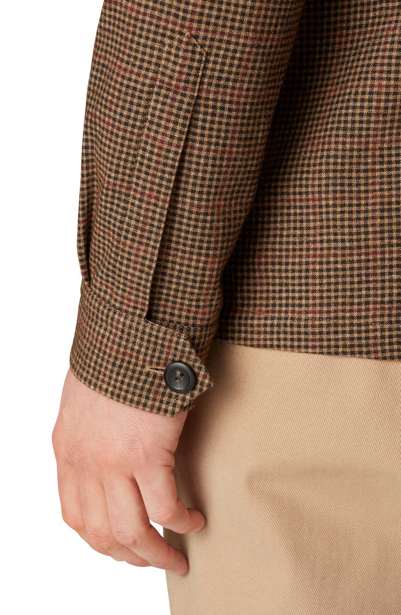 Eton Plaid Cotton & Wool Blend Shirt Jacket, Alternate, color, 
