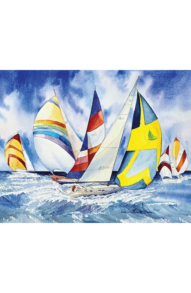 Hart Puzzles Sailboats by Kathleen Parr McKenna, 24 x 30 1000 Piece Puzzle, Alternate, color, Multicolored
