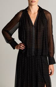 Vince Heat Set Dot Sheer Top