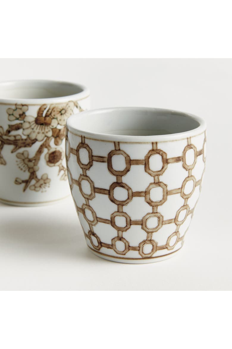 Brown & White Ceramic Province Mini Flower Pots, Set of 6, Alternate, color, Brown
