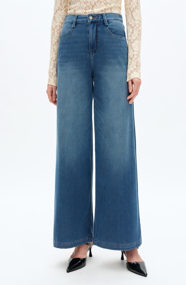 Bayeas High Waist Wide Leg Jeans, Main, color, Medium Blue