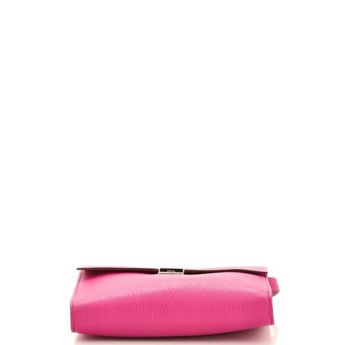 Pre-owned Hermes Hermes Clic Wallet On Strap Chevre Mysore 16 In Pink