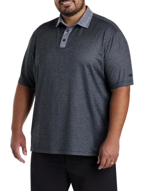 Big & Tall Performance Diamond Print Polo Shirt