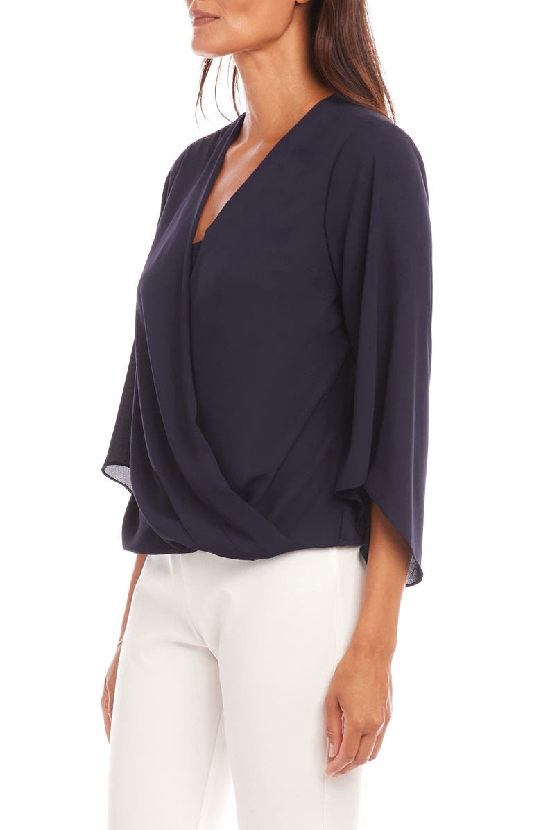 Karen Kane Drape Front Crepe Top, Alternate, color, 