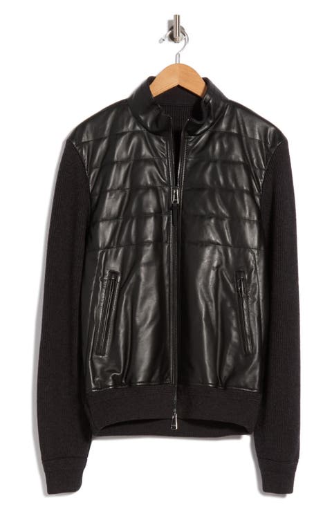 Mixed Media Bomber Jacket