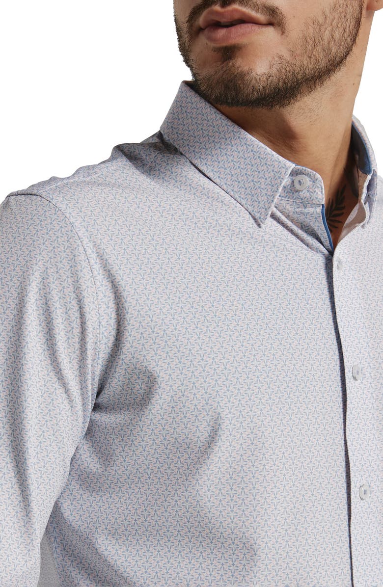 7 Diamonds Willem Geometric Print Performance Button-Up Shirt, Alternate, color,
