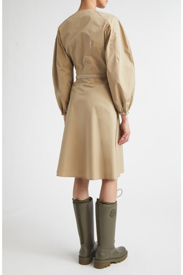 Long Sleeve Belted Poplin Shirtdress, Alternate, color, BEIGE