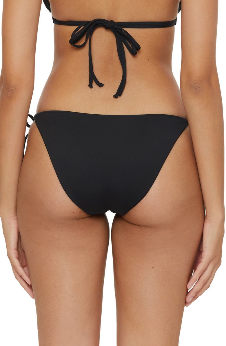 Becca Color Code Side Tie Bikini Bottoms, Alternate, color, Black