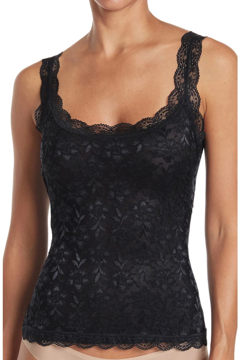 Allover Lace Lined Camisole, Main, color, BLACK