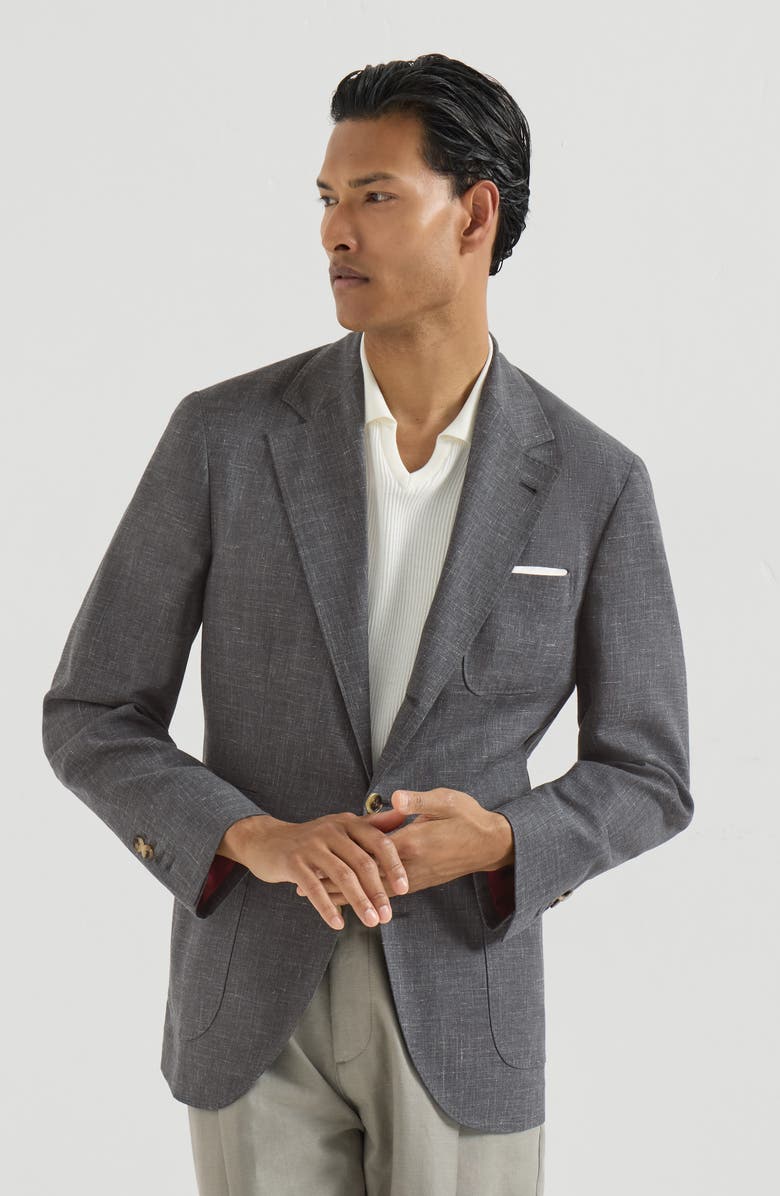 Brunello Cucinelli Deconstructed blazer, Main, color, Dark Grey